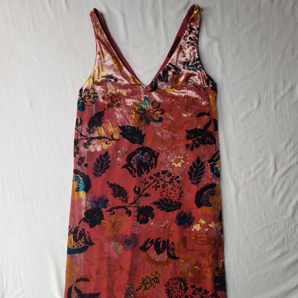 Zara Trafaluc Collection Velvet Midi Dress Medium